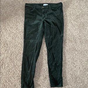 LOFT jewel tone green cords ankle crop pants